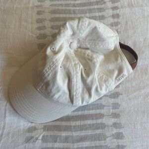 Madewell cotton baseball cap with leather back strap